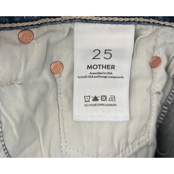 Mother Superior The Tomcat Ripped Crop Straight Leg Jeans Kneeling On Stones 25 - Picture 9 of 10